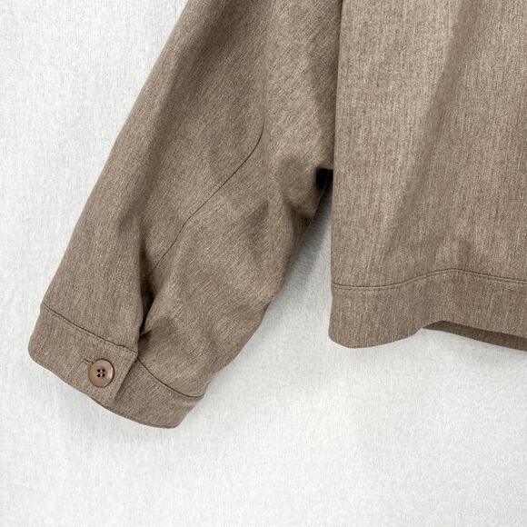 ENZA COSTA Wool Suiting Bomber Jacket Womens Small Tan Zip Collared Padded NEW - Picture 8 of 14